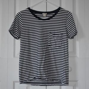 J. Crew Black and White Striped Tee